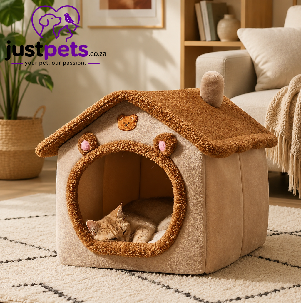JustPets™ CozyHaven Plush Cat House