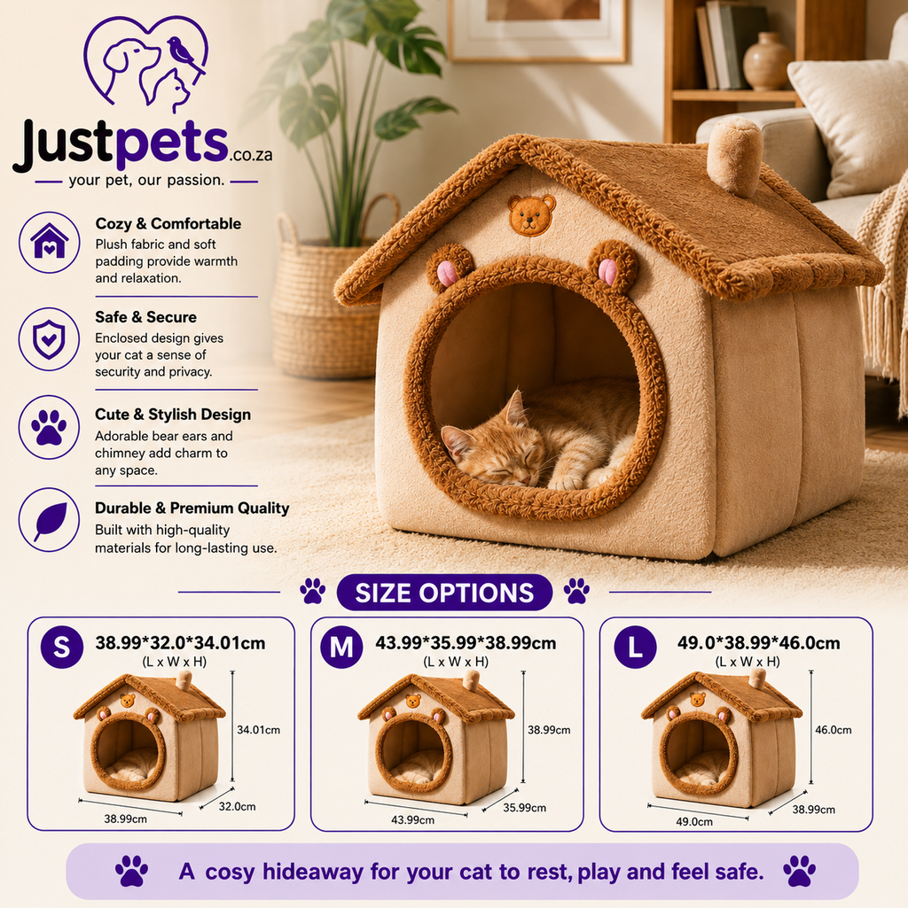 JustPets™ CozyHaven Plush Cat House